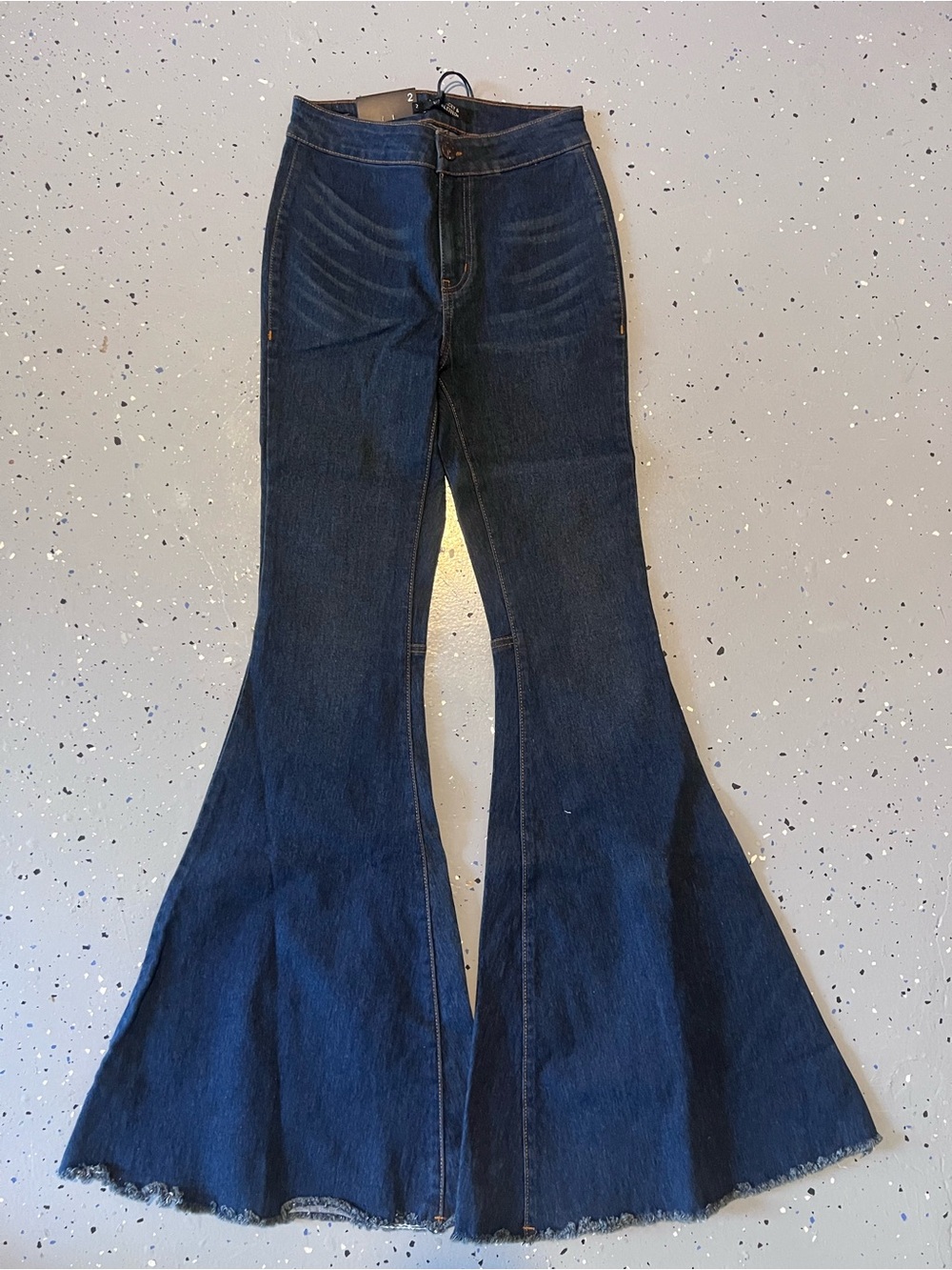 Lucky & Blessed Dark Blue Wide-Leg Flare Jeans
